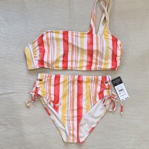 Sandflower Striped Bikini - Red, Yellow, White